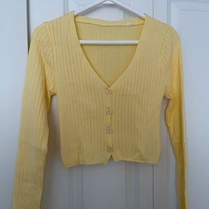 -SOLD- ASOS Yellow Ribbed Cropped Long Sleeve